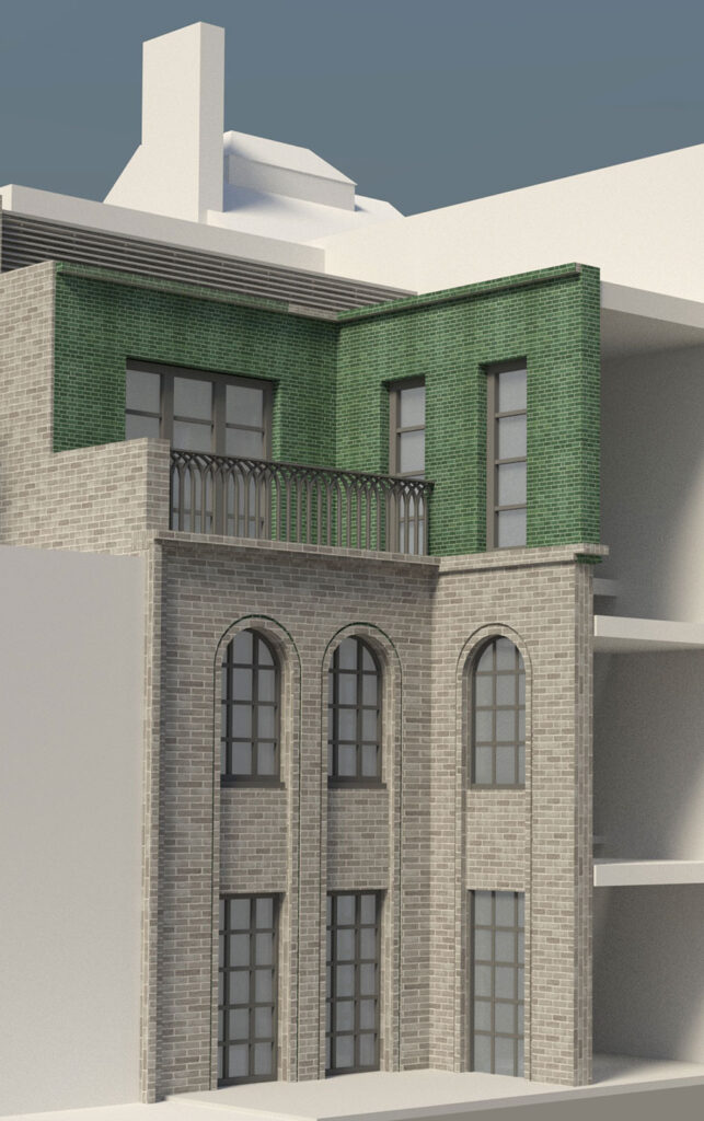 8 Bentinck St – new glazed brick extension