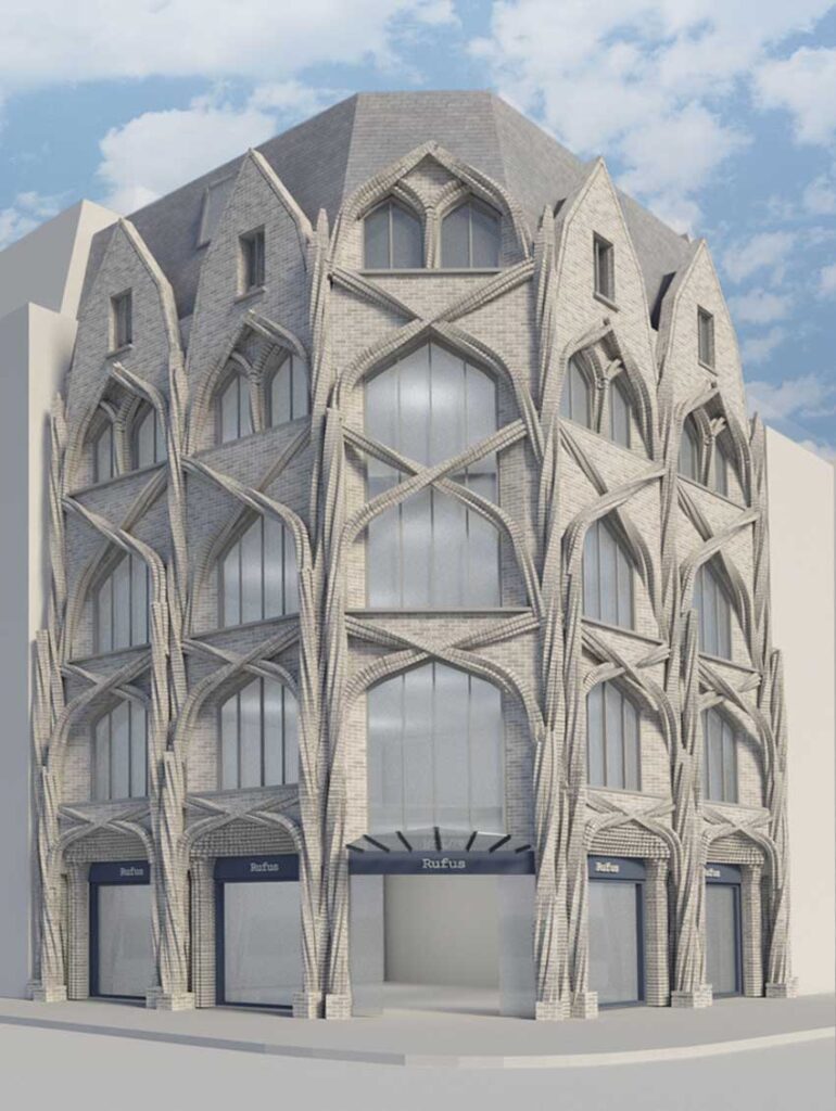 Mixed Use Building with Dynamic Brick Detailing